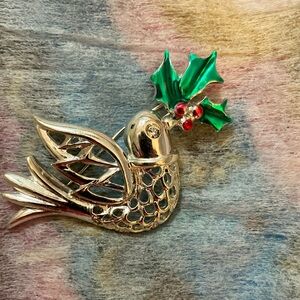 Christmas dove pin